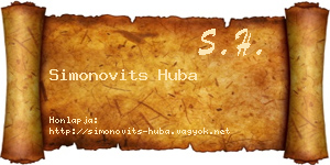 Simonovits Huba névjegykártya